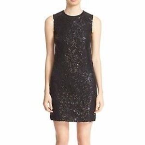 Diane Von Furstenberg‎ Kaleb Embellished Sequin Dress Black Size 2
